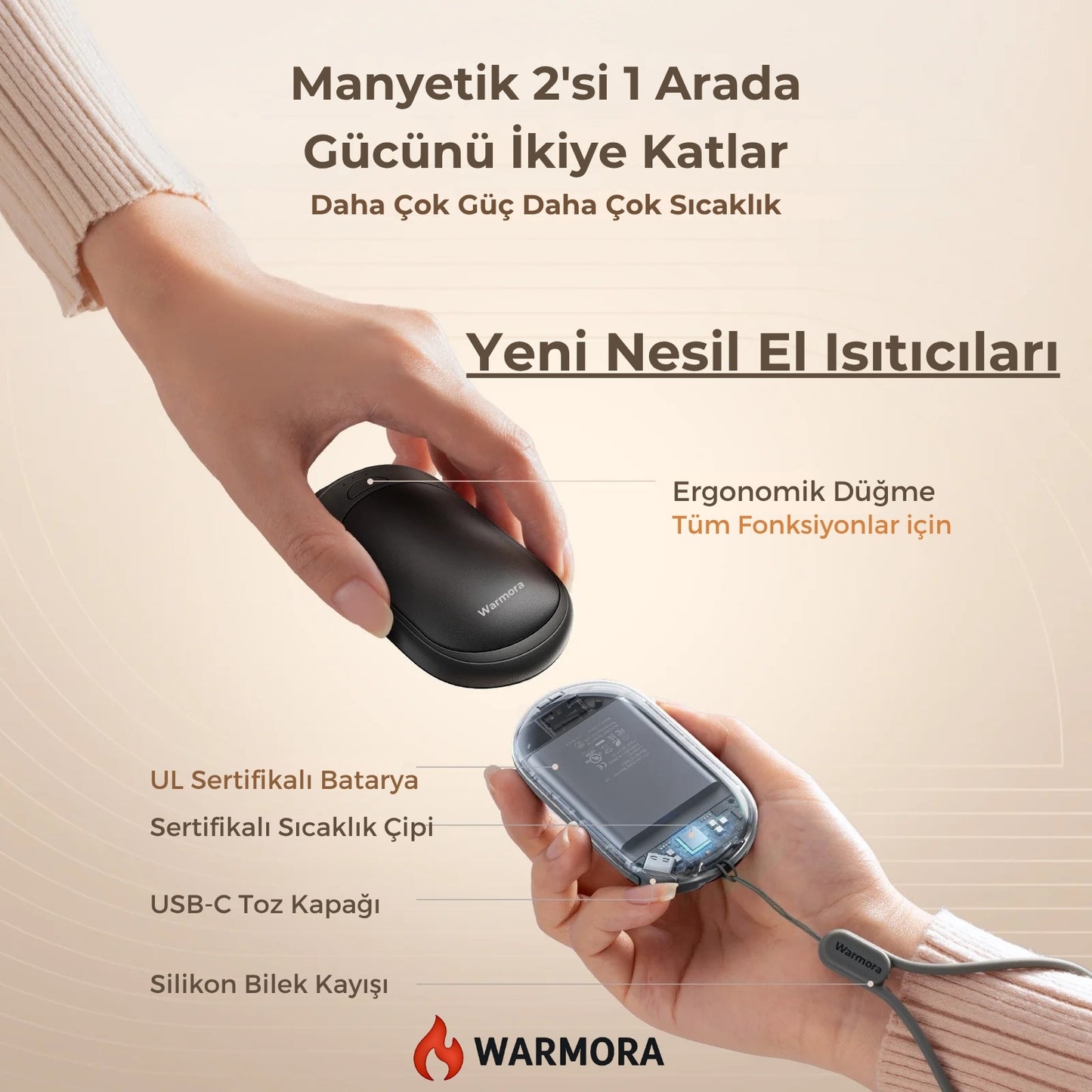 WARMORA® Şarjlı El Isıtıcısı